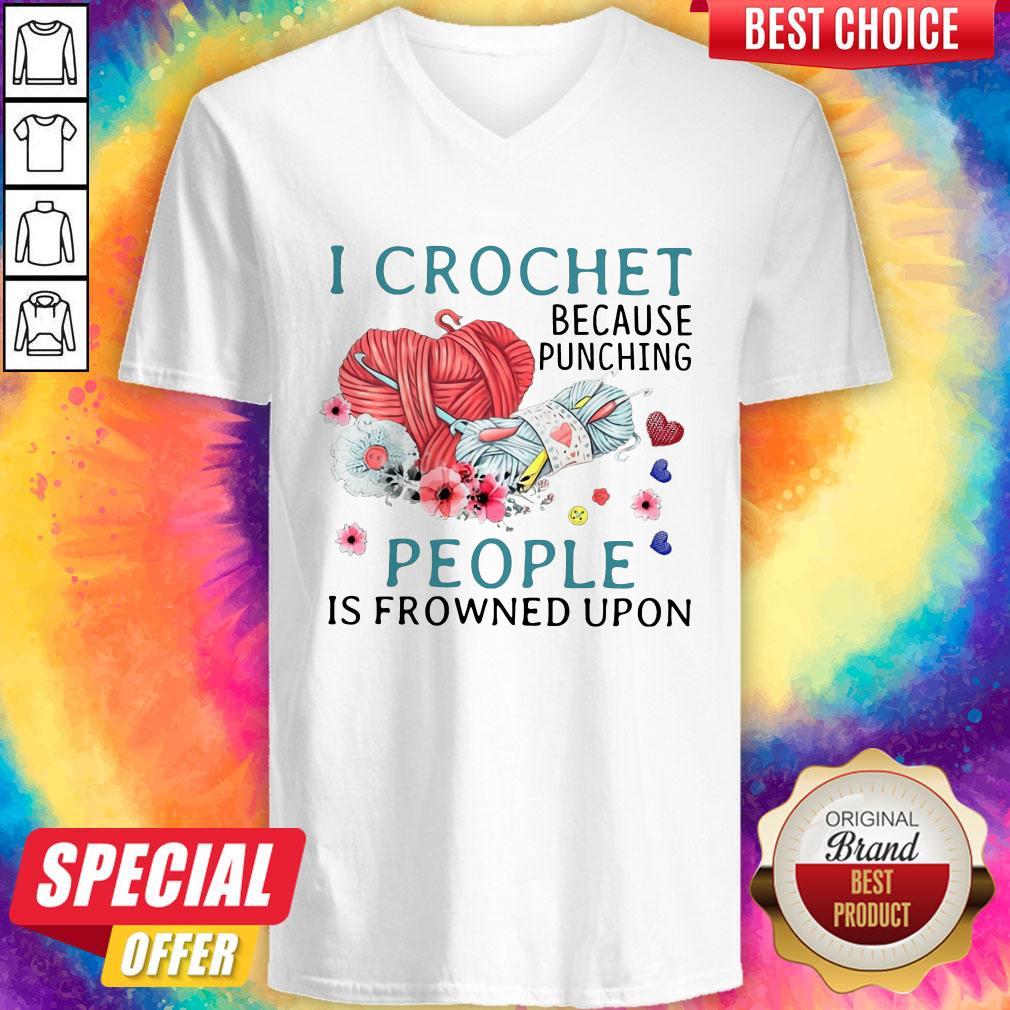 Lovely I Crochet Because Punching People Is Frowned Upon Shirt