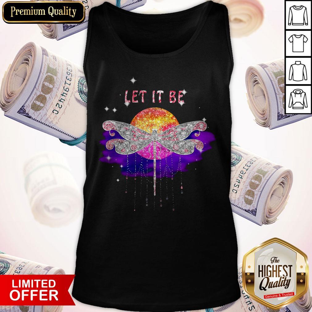 Lovely Let It Be Dragonfly Hippie Sunset Shirt