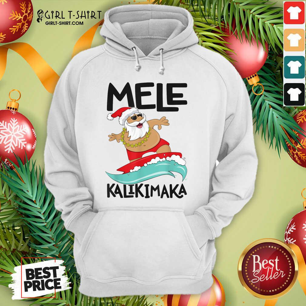 Lovely Mele Kalikimaka Hawaiian Christmas Hawaii Surfing Santa Shirt