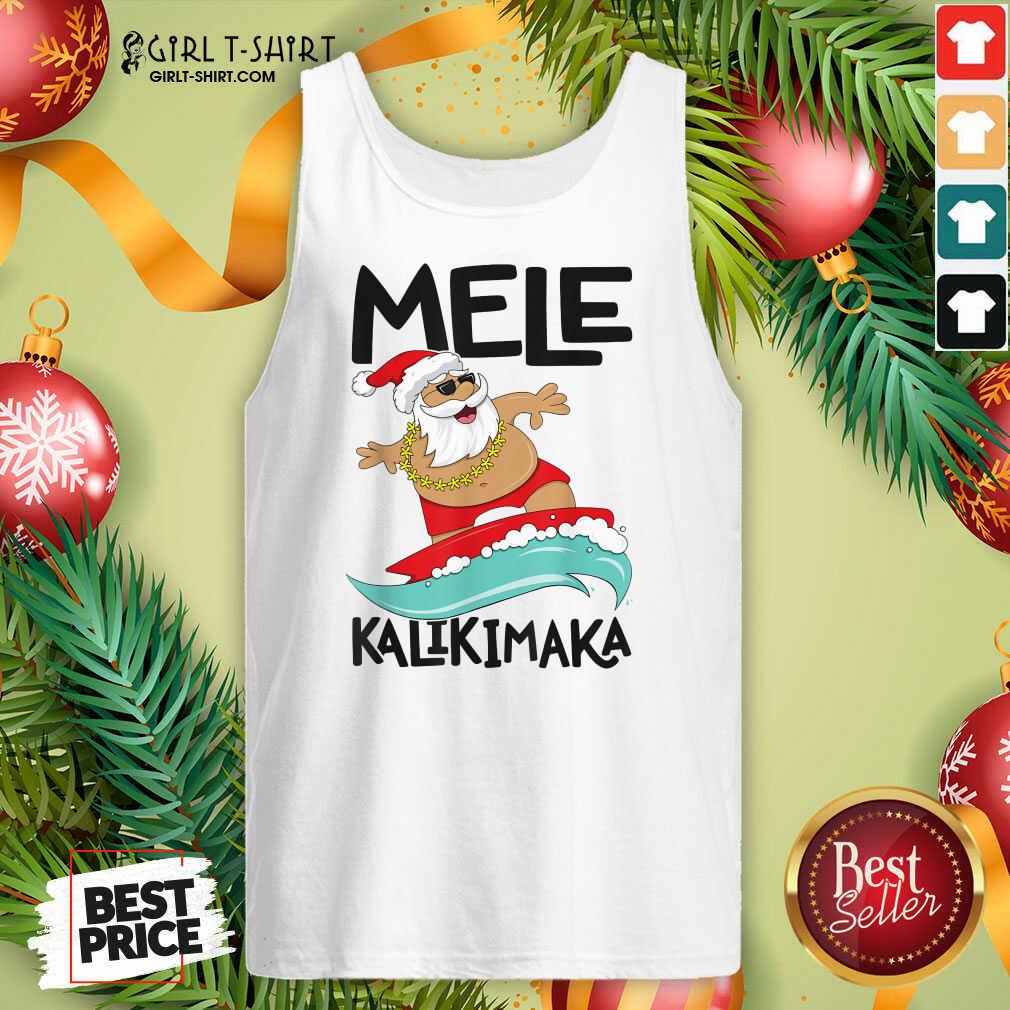 Lovely Mele Kalikimaka Hawaiian Christmas Hawaii Surfing Santa Shirt