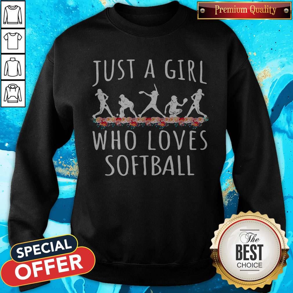 Lovely Softball Just A Girl Who Loves Let Shirt