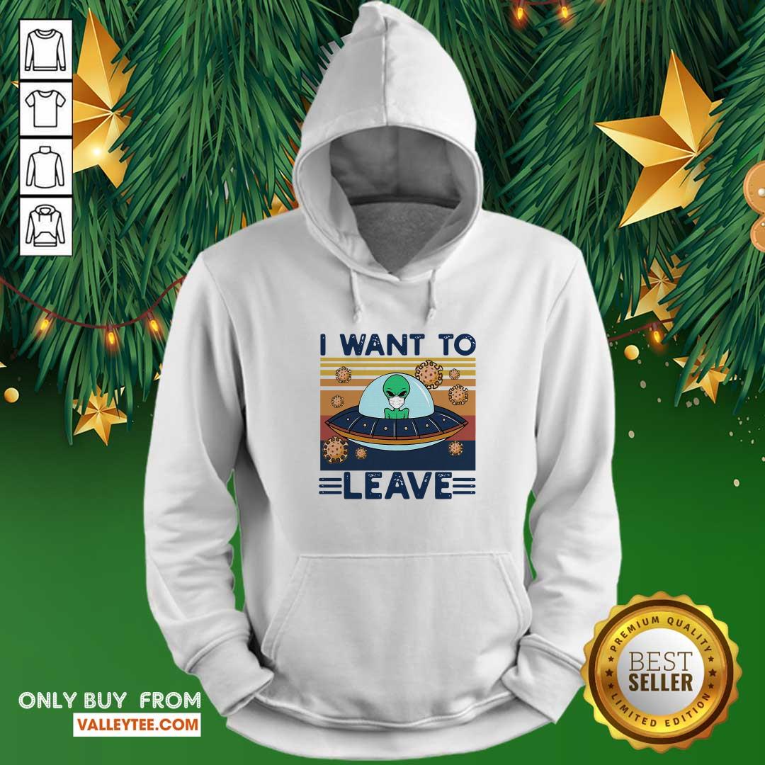 Lovely UFO Alien Face Mask I Want To Leave Vintage Retro Shirt