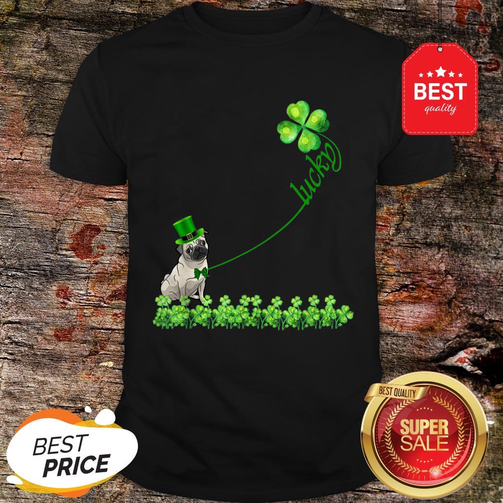 Lucky Saint Puggle Dog Shamrock St Patrick Day T-Shirt