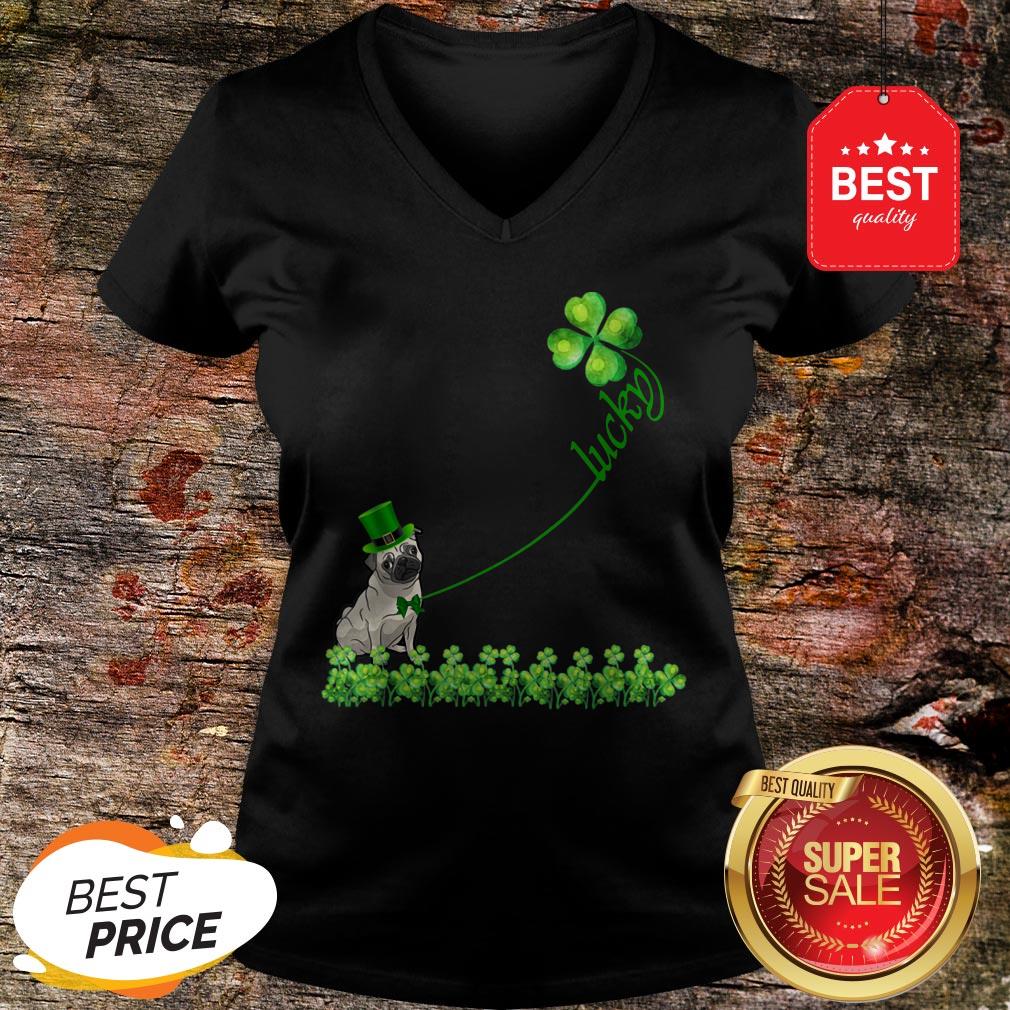 Lucky Saint Puggle Dog Shamrock St Patrick Day T-Shirt