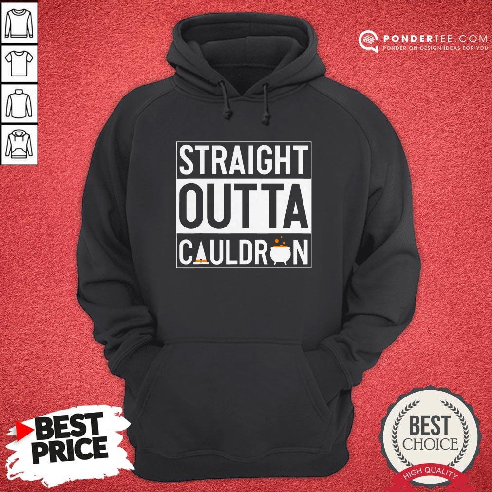 Straight Outta Cauldron Brew Witch Hat Halloween Funny Pun Shirt