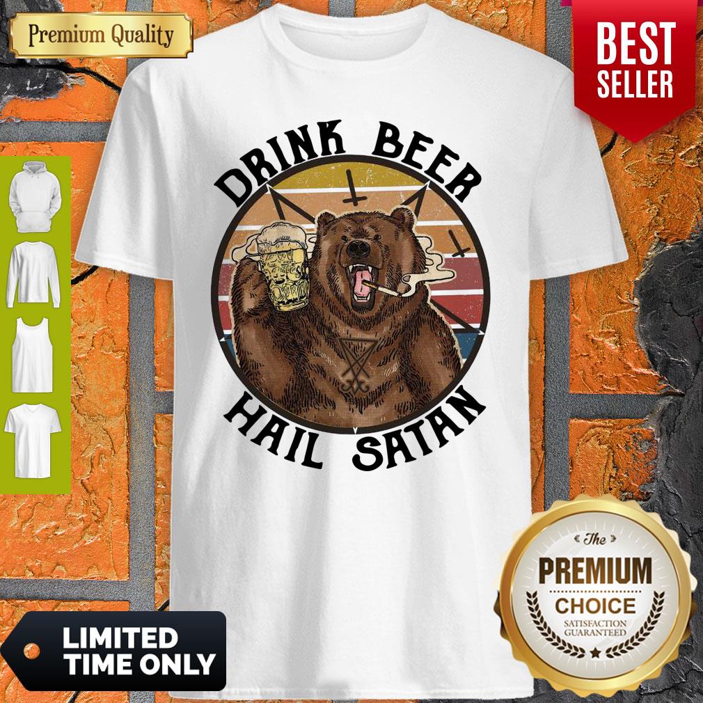 Official The Bear Drink Beer Hail Satan Shirt