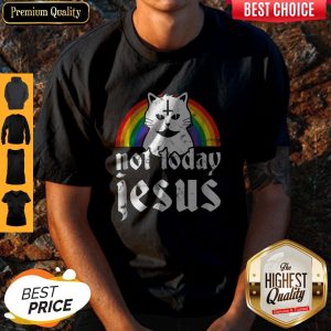 Pro Not Today Jesus Rainbow Satanic Cat Gothic Gift Idea Shirt