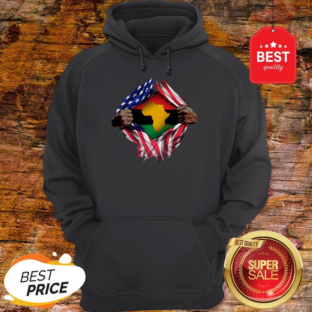 Official Pan-Africanism Blood Inside Me South African American Flag Shirt