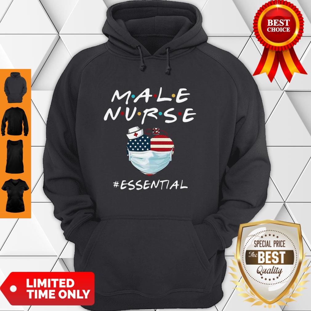 Male Nurse Heart Stethoscope #Esential American Flag Shirt