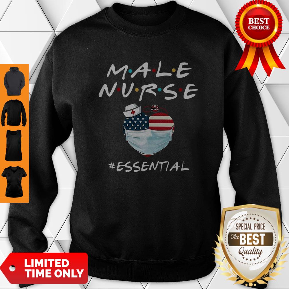 Male Nurse Heart Stethoscope #Esential American Flag Shirt