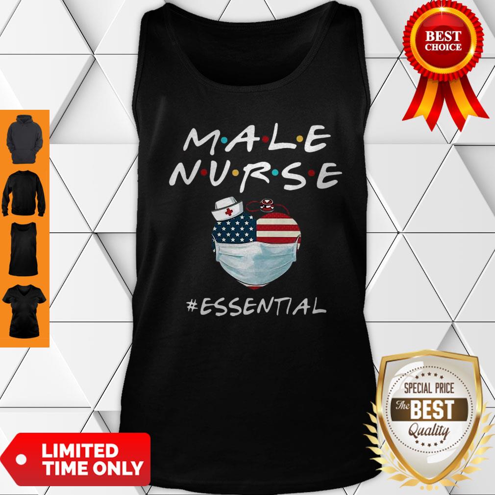 Male Nurse Heart Stethoscope #Esential American Flag Shirt