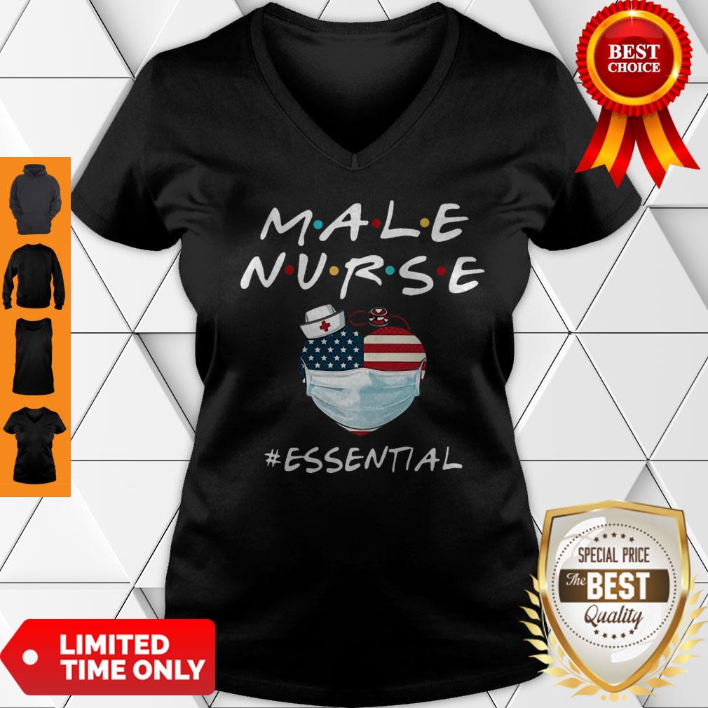 Male Nurse Heart Stethoscope #Esential American Flag Shirt