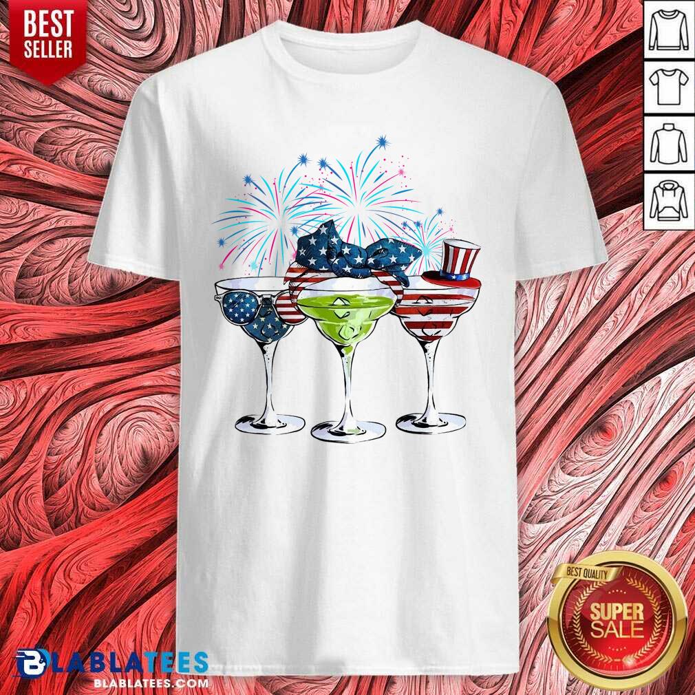 Margarita American Flag Firework 4th Of July Shirt