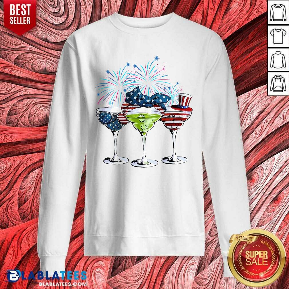 Margarita American Flag Firework 4th Of July Shirt