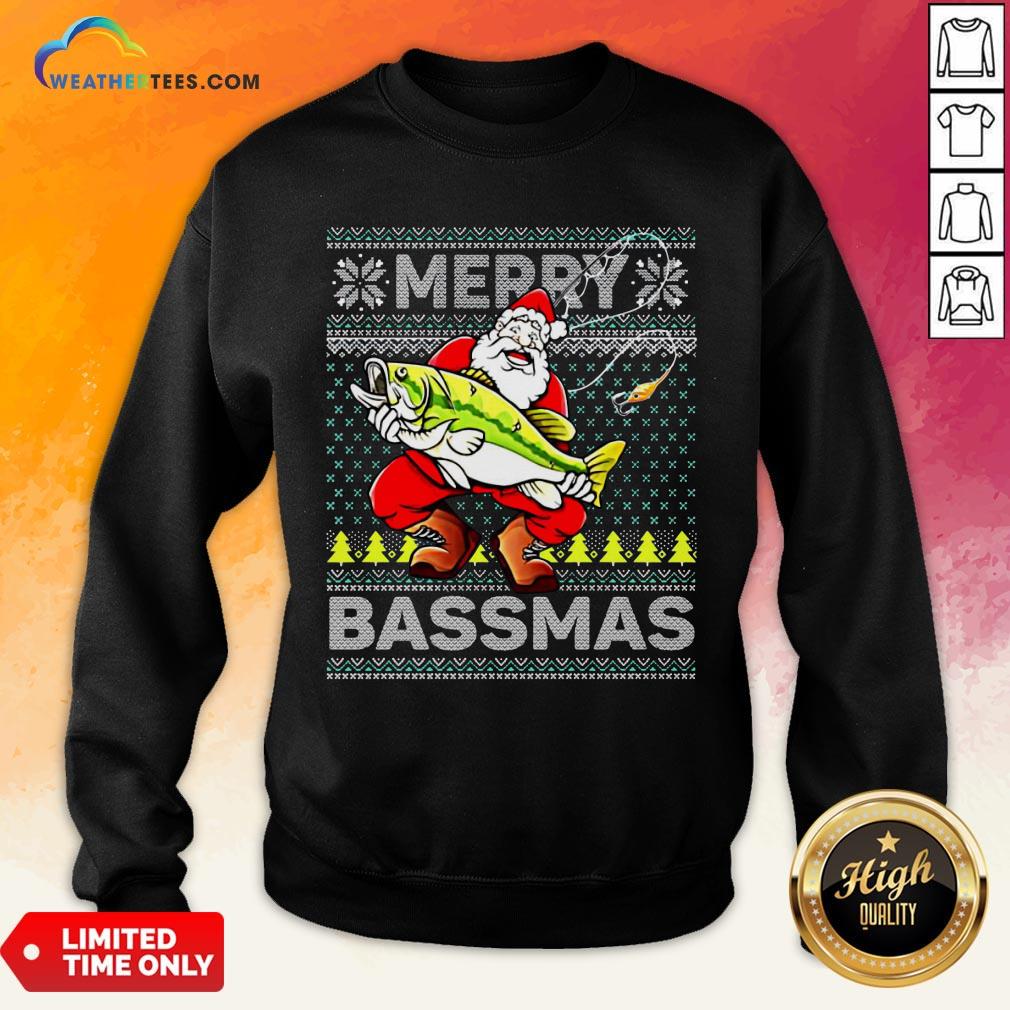 Merry Bassmas Fish Santa Christmas Shirts