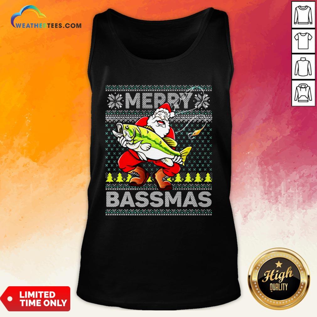 Merry Bassmas Fish Santa Christmas Shirts