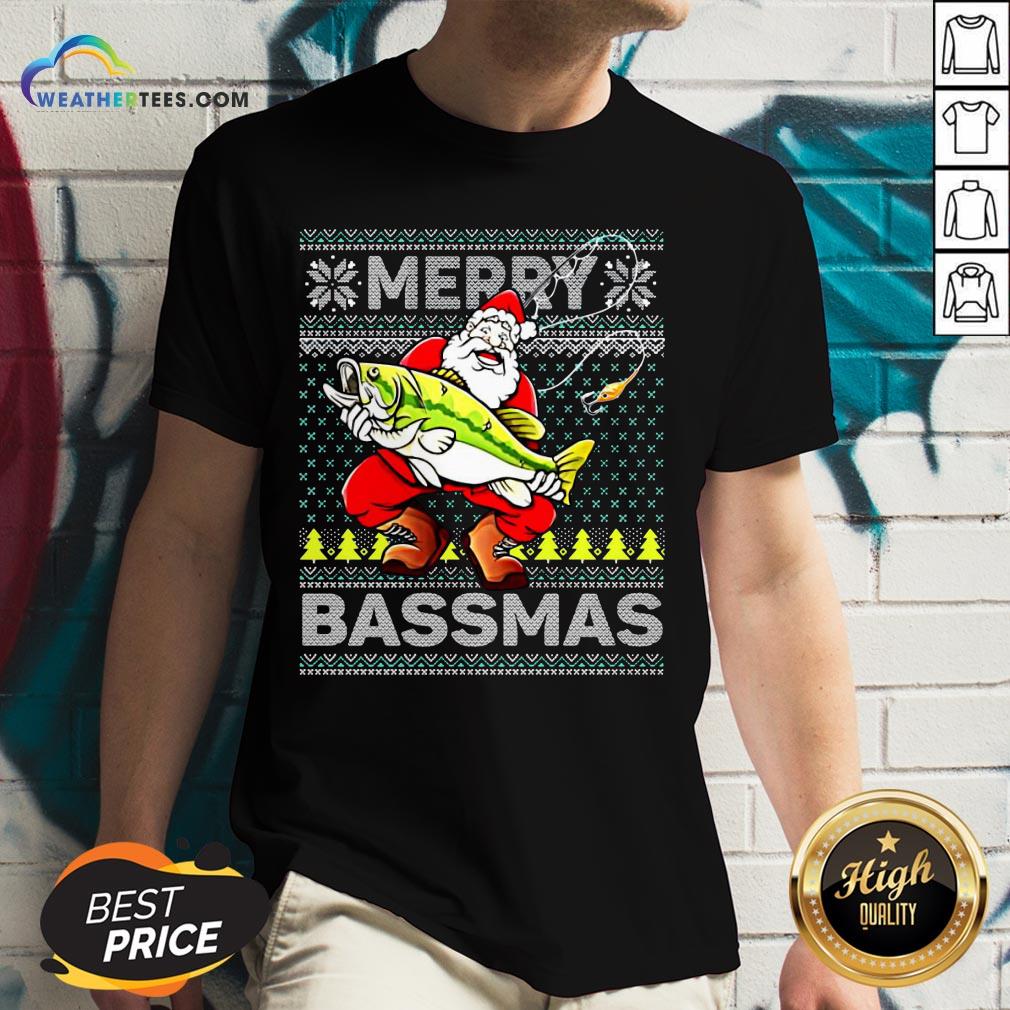 Merry Bassmas Fish Santa Christmas Shirts