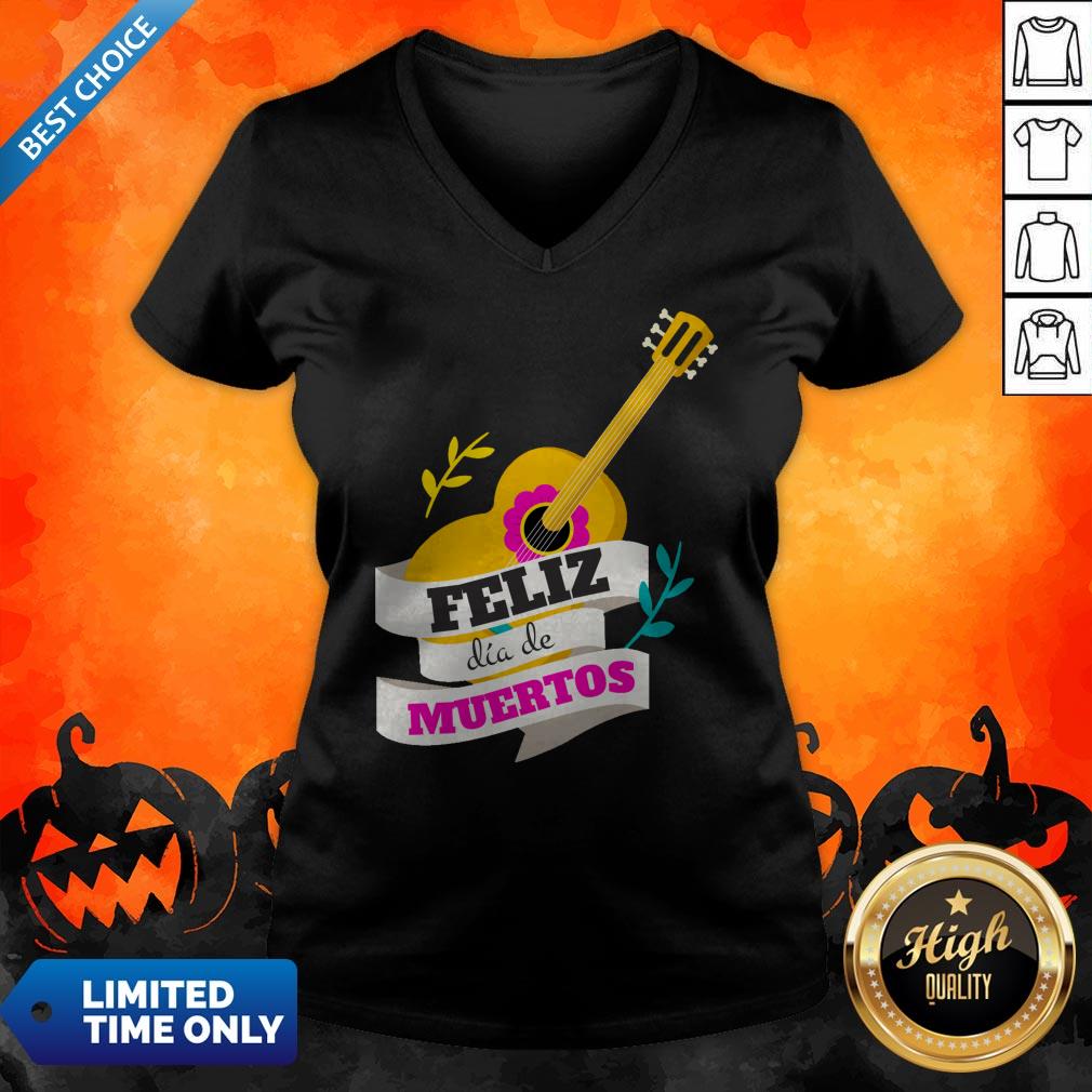 Mexican Guitar Feliz Dia De Muertos Day Dead Shirt