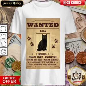 Funny Bella Black Cat Wanted Vertical Poster Shirt