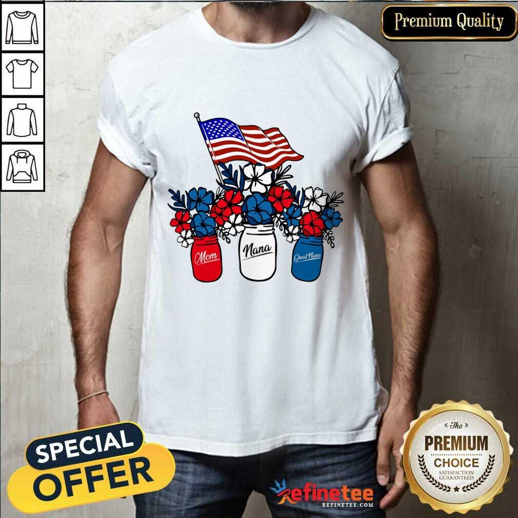 Mom Nana Great Nana American Flag Shirt