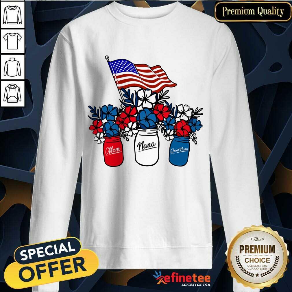 Mom Nana Great Nana American Flag Shirt