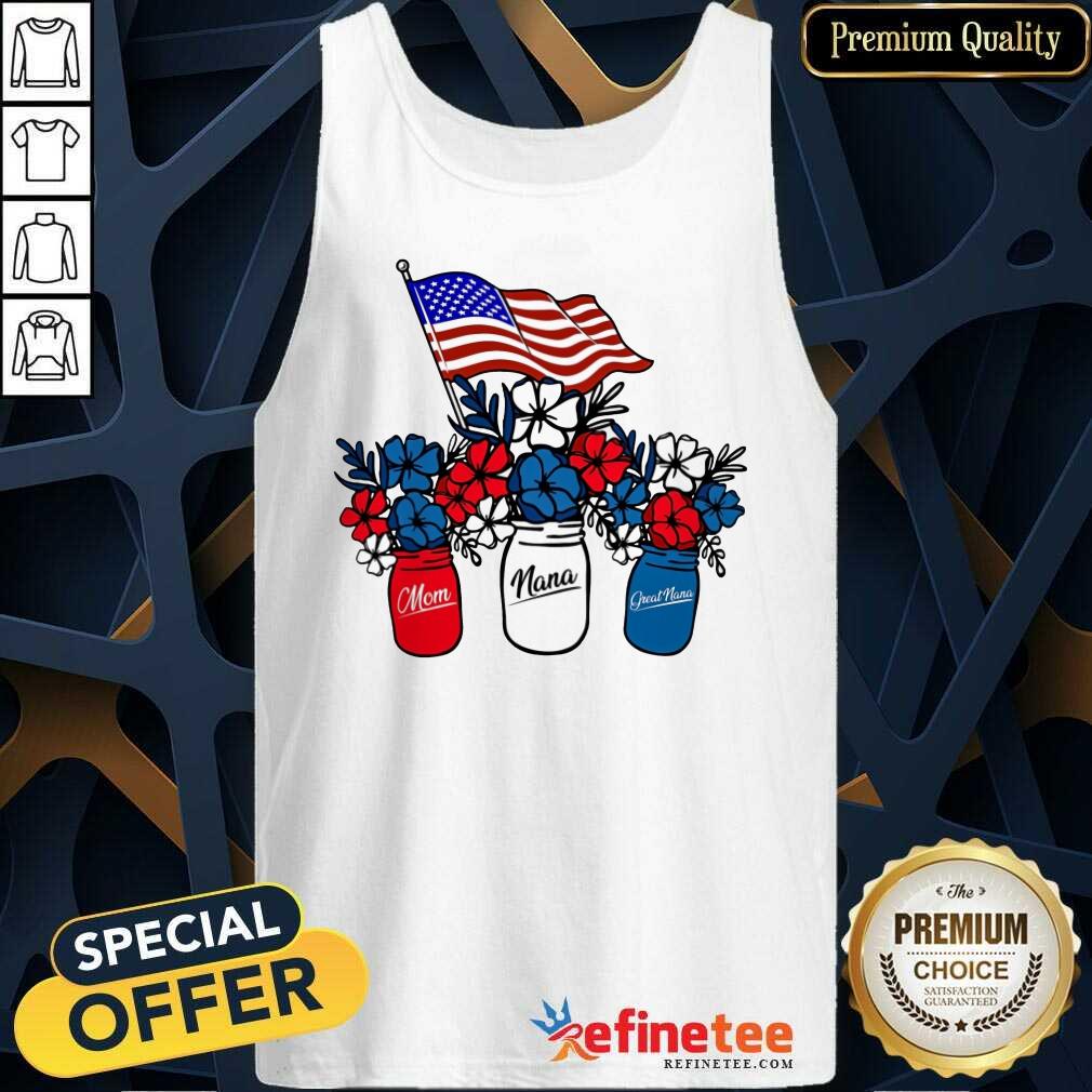 Mom Nana Great Nana American Flag Shirt