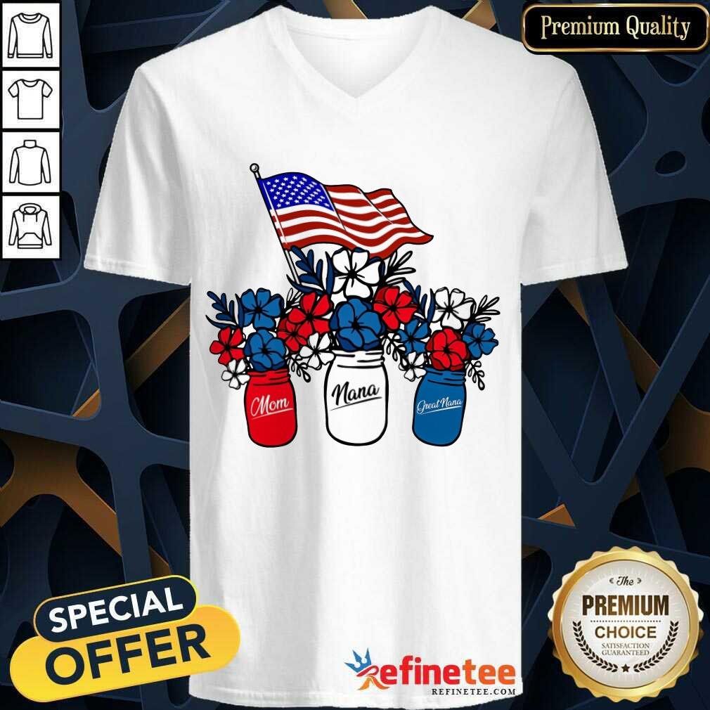 Mom Nana Great Nana American Flag Shirt
