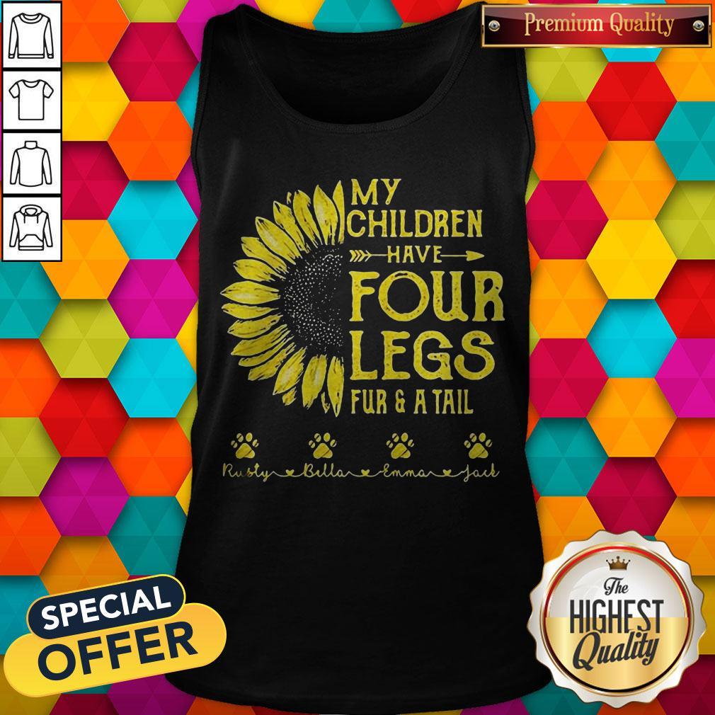 My Children Have Four Legs Fur And A Tall Sunflower Paw Shirt
