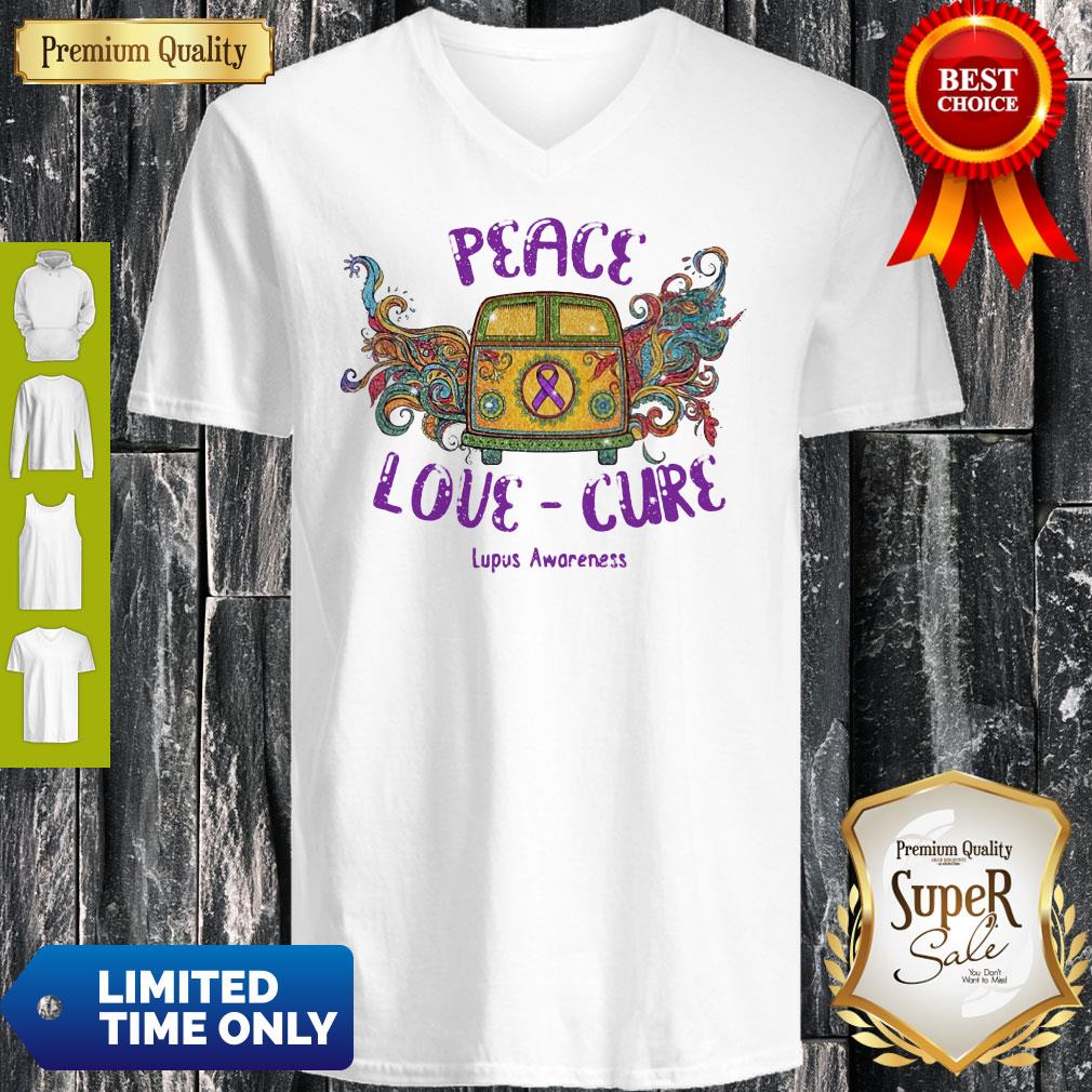 Good Hippie Bus Peace Love Cure Lupus Awareness Shirt