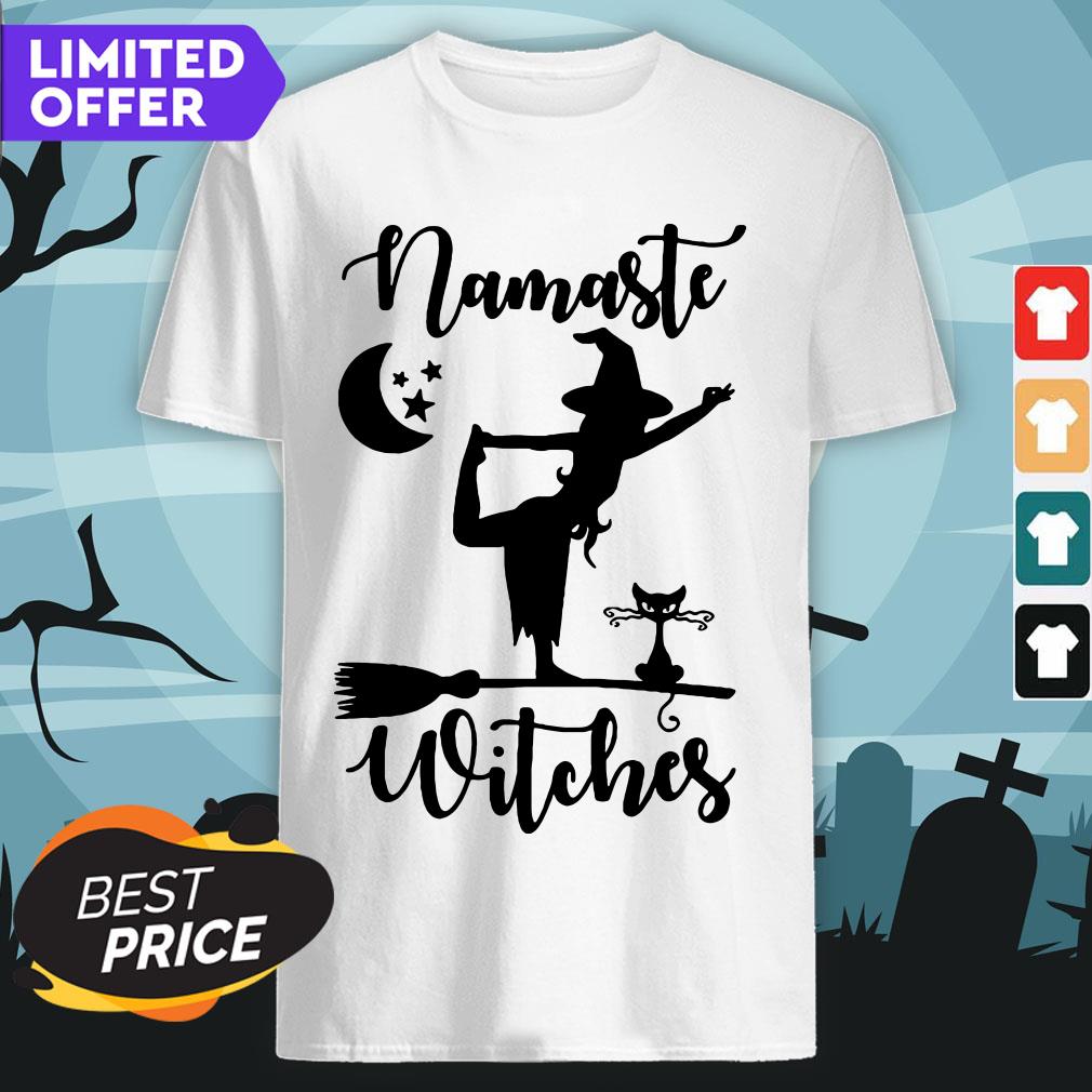 Namaste Witches Cat Halloween Shirt