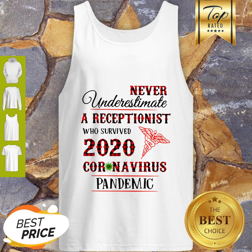 Never Underestimate A Receptionist 2020 Coronavirus Pandemic Medical Shirt