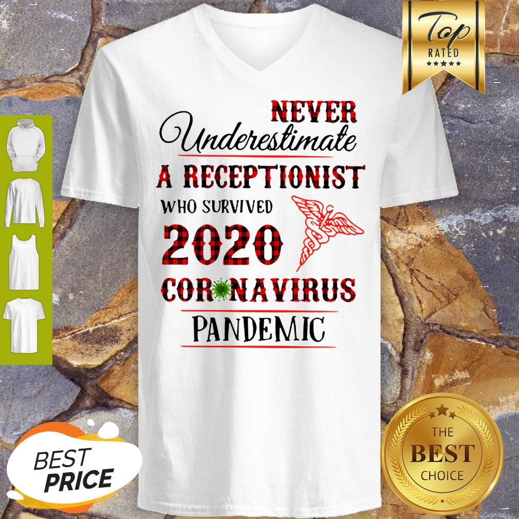 Never Underestimate A Receptionist 2020 Coronavirus Pandemic Medical Shirt