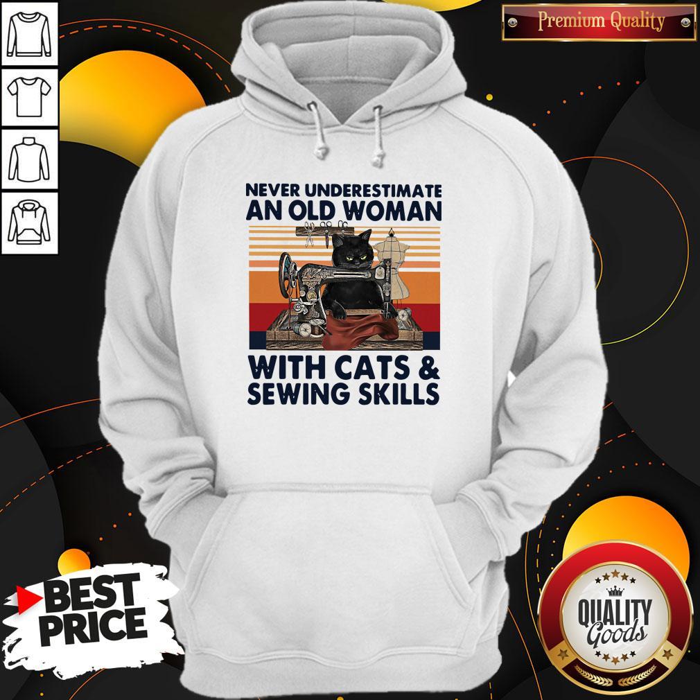 Never Underestimate An Old Woman With Cats And Sewing Skills Shirt
