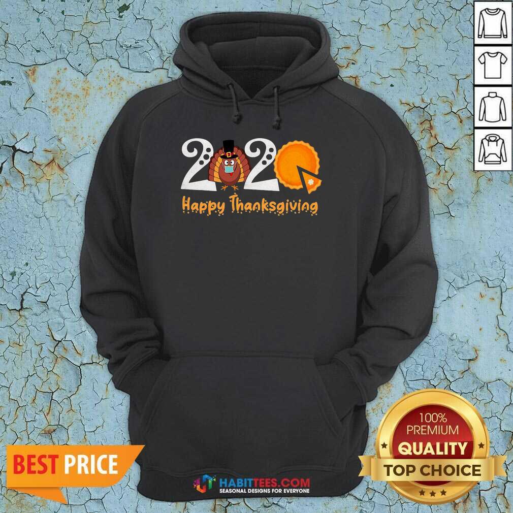 Nice 2020 Happy Thanksgiving Turkey Wearing Mask Pumpkin Cake Shirt