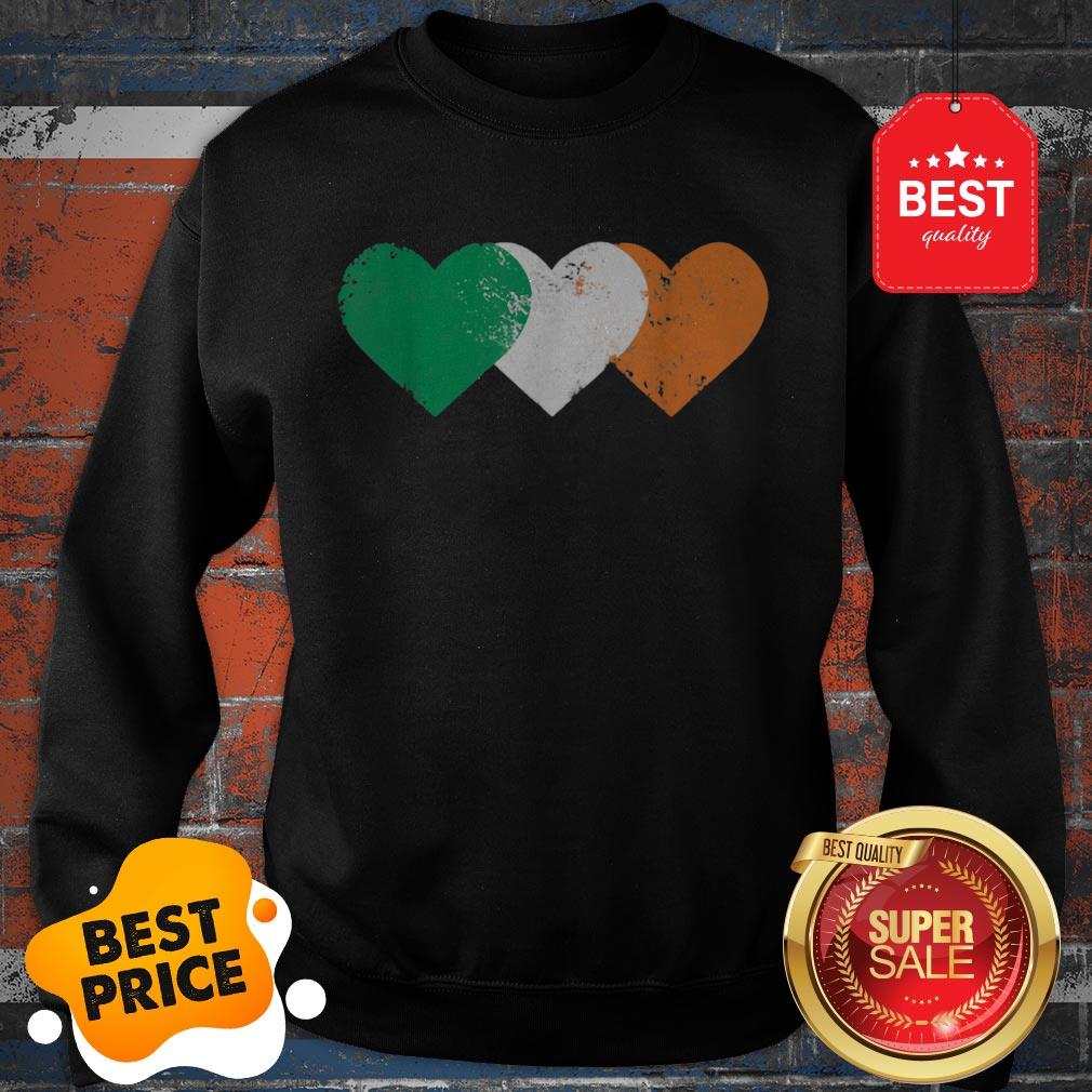 Nice 3 Hearts Ireland Flag TShirt St. Patricks Day Irish Flags Shirt