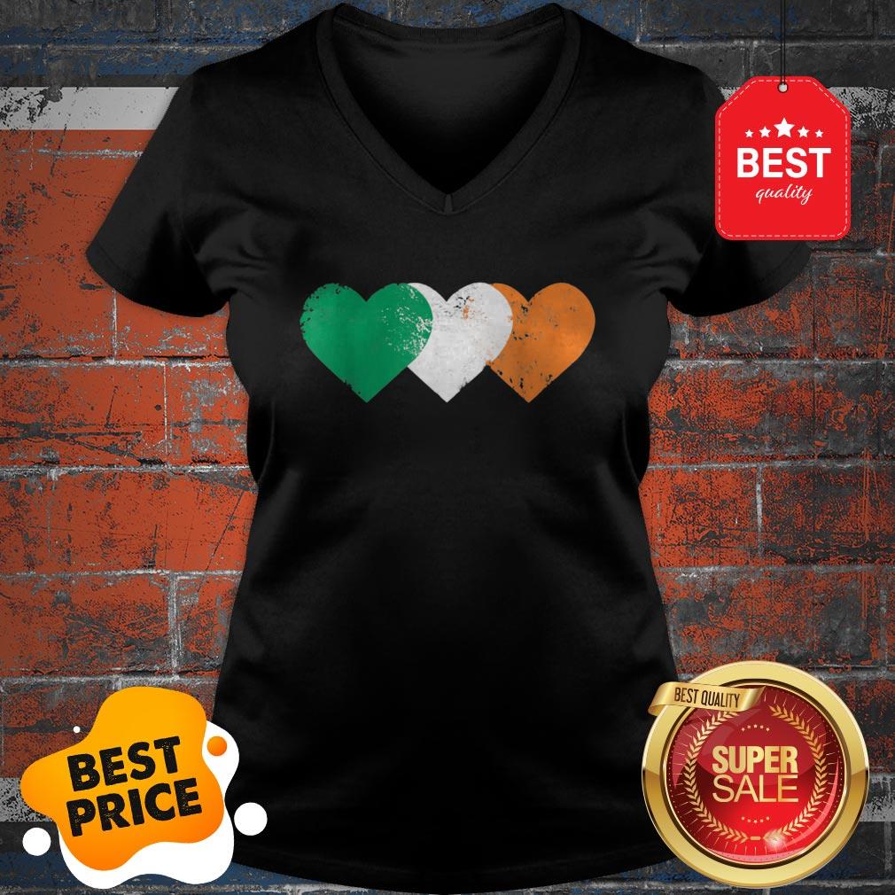 Nice 3 Hearts Ireland Flag TShirt St. Patricks Day Irish Flags Shirt