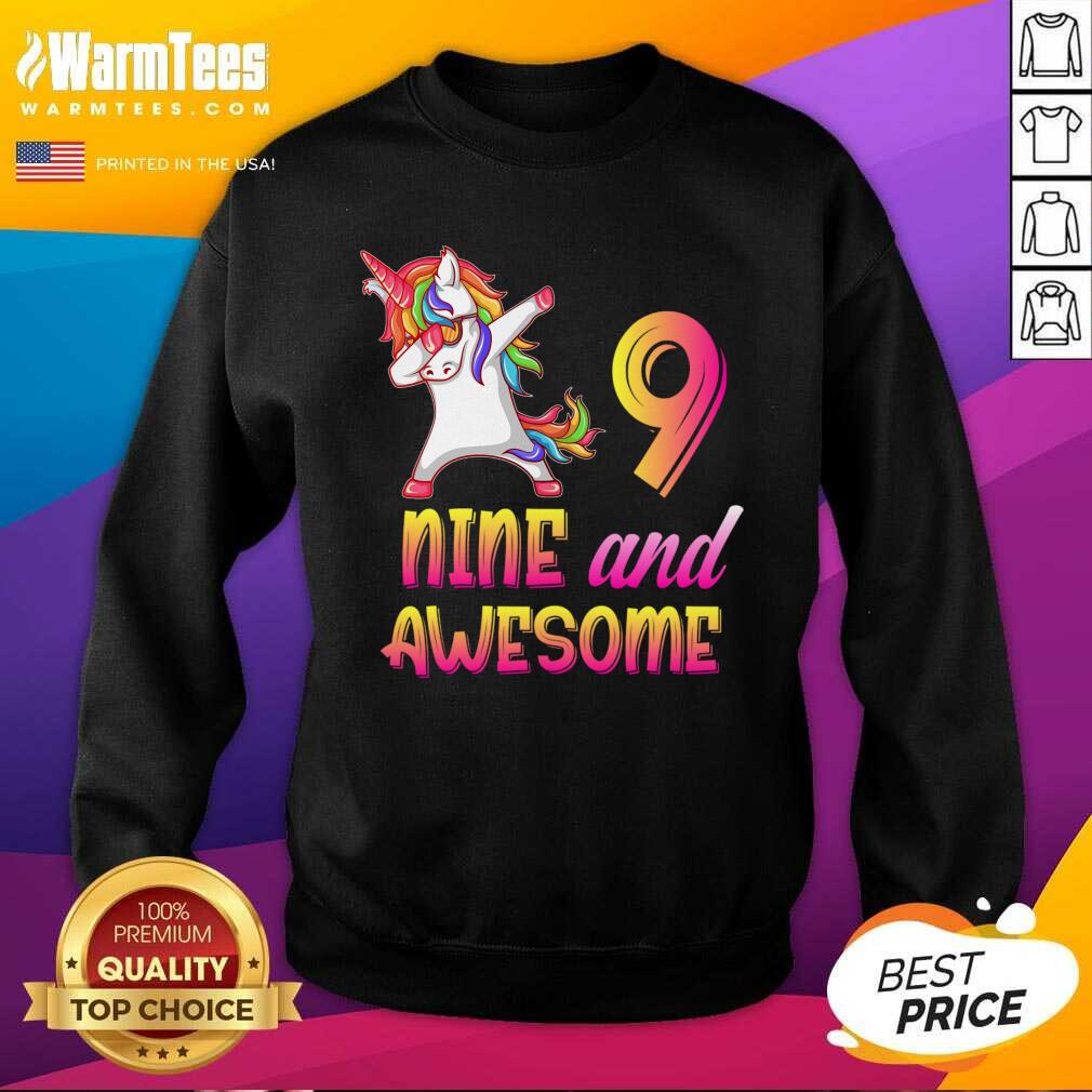 Nice 9th Birthday Girl Gift, 9 Year Old Girl Birthday, Nine And Awesome Shirt