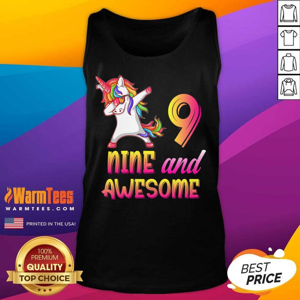 Nice 9th Birthday Girl Gift, 9 Year Old Girl Birthday, Nine And Awesome Shirt