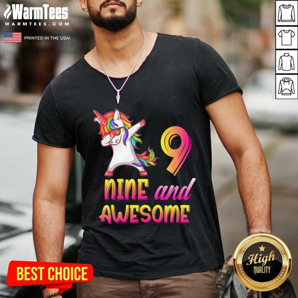 Nice 9th Birthday Girl Gift, 9 Year Old Girl Birthday, Nine And Awesome Shirt