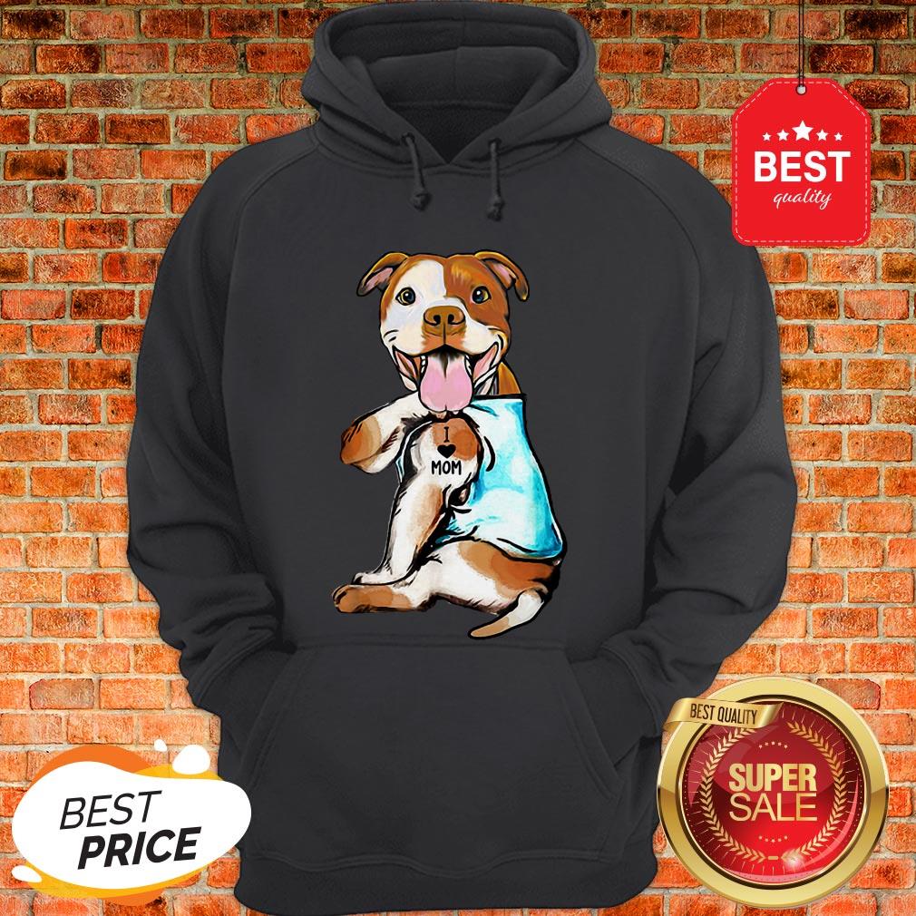 Nice American Staffordshire Terrier I Love Mom Tattoos Shirt