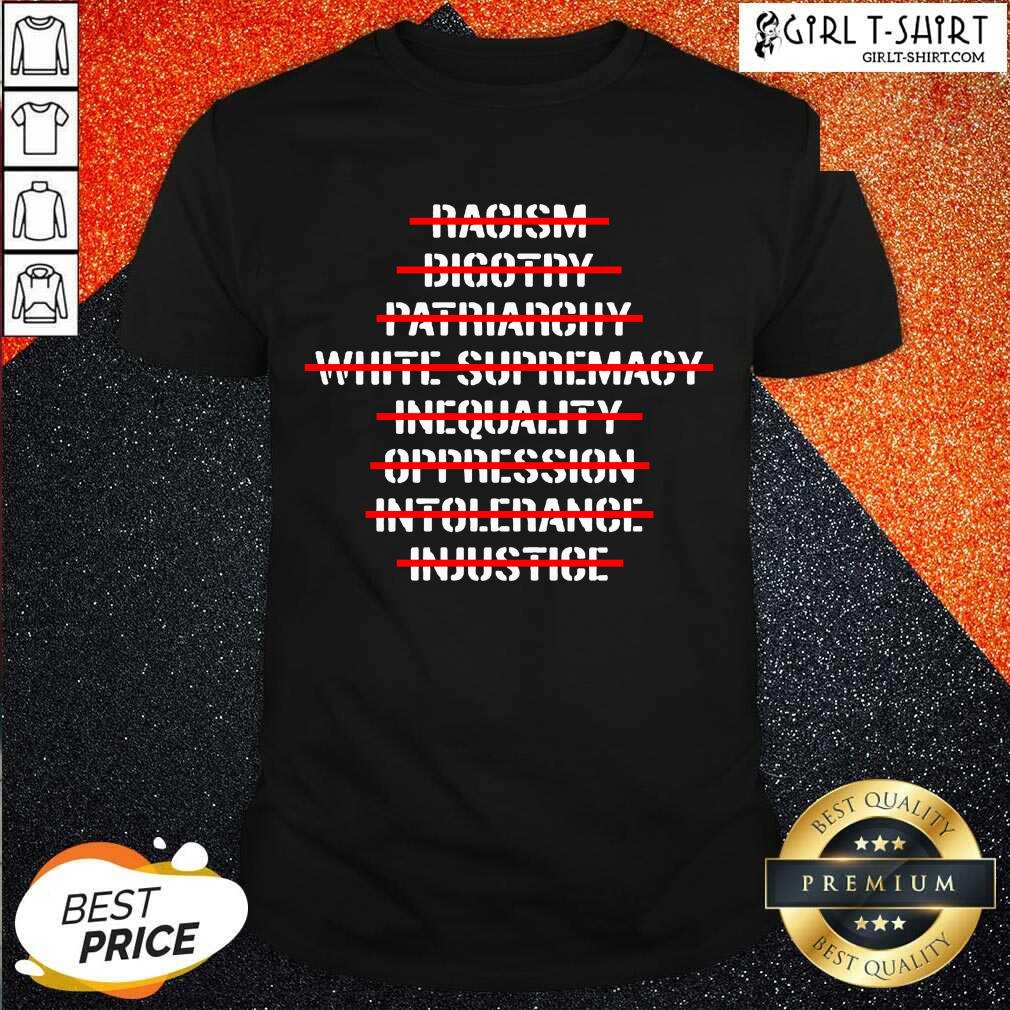 Nice Anti Racism Bigotry Patriarchy White Supremacy Shirt