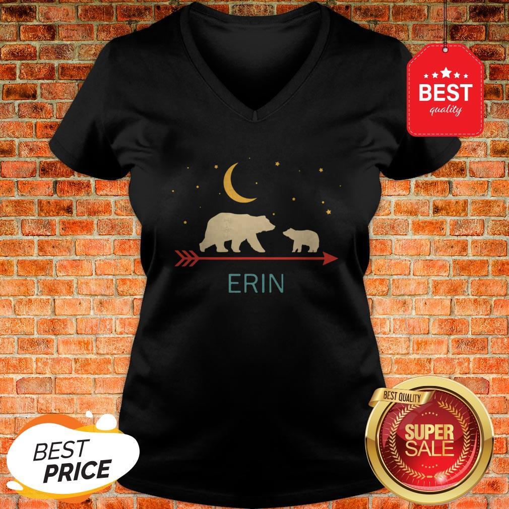 Nice Awesome Erin Name Gift Personalized Mama Bear With 1 Cub Shirt