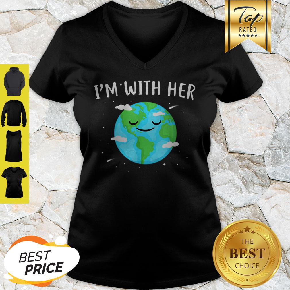 Nice Awesome I’m With Her Sunflower Earth Day Save Earth Mother Shirt