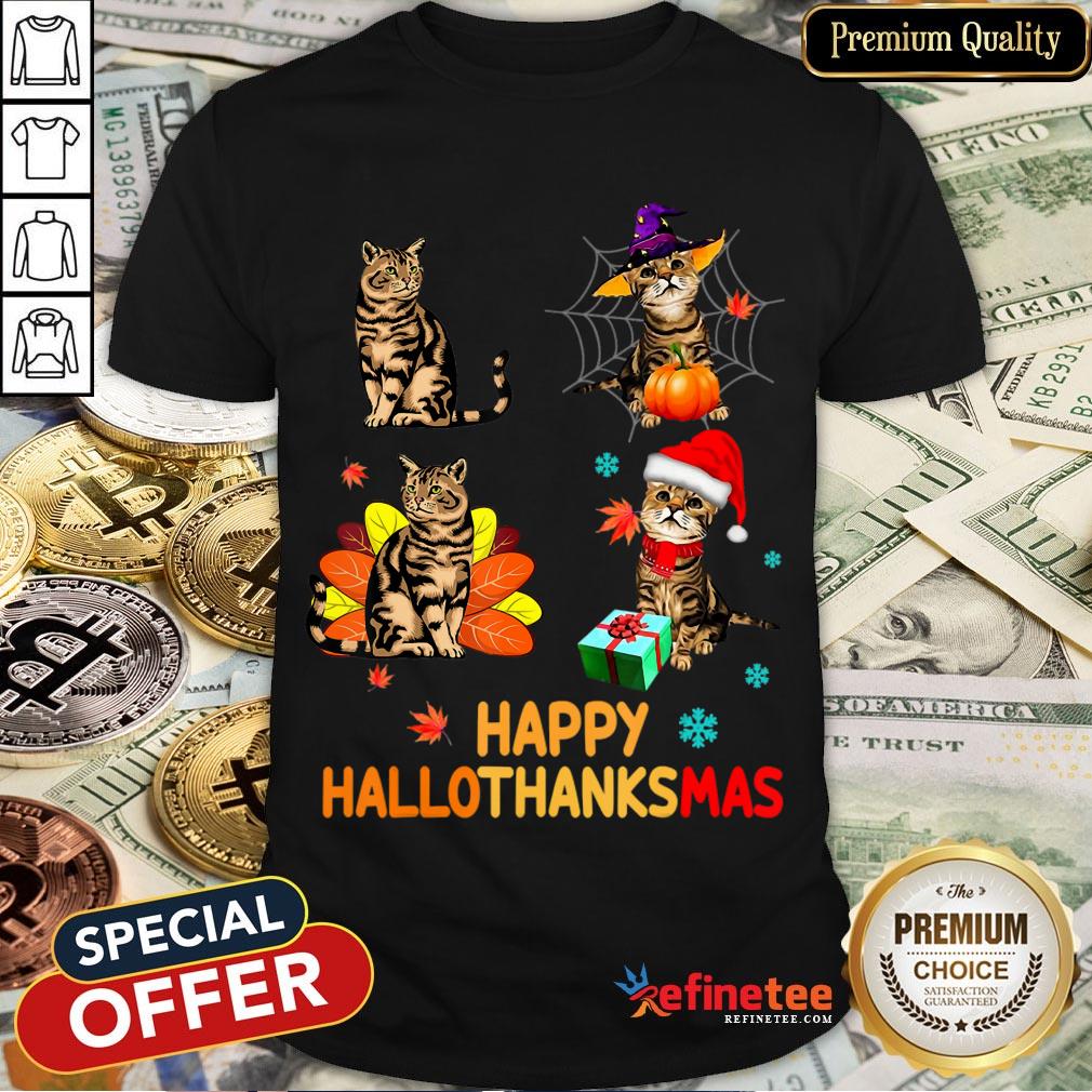 Nice Baby Cat Happy Hallothanksmas Shirt