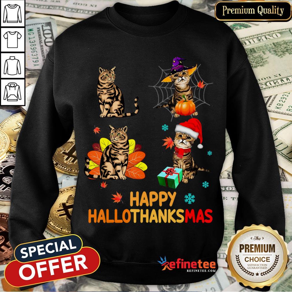 Nice Baby Cat Happy Hallothanksmas Shirt