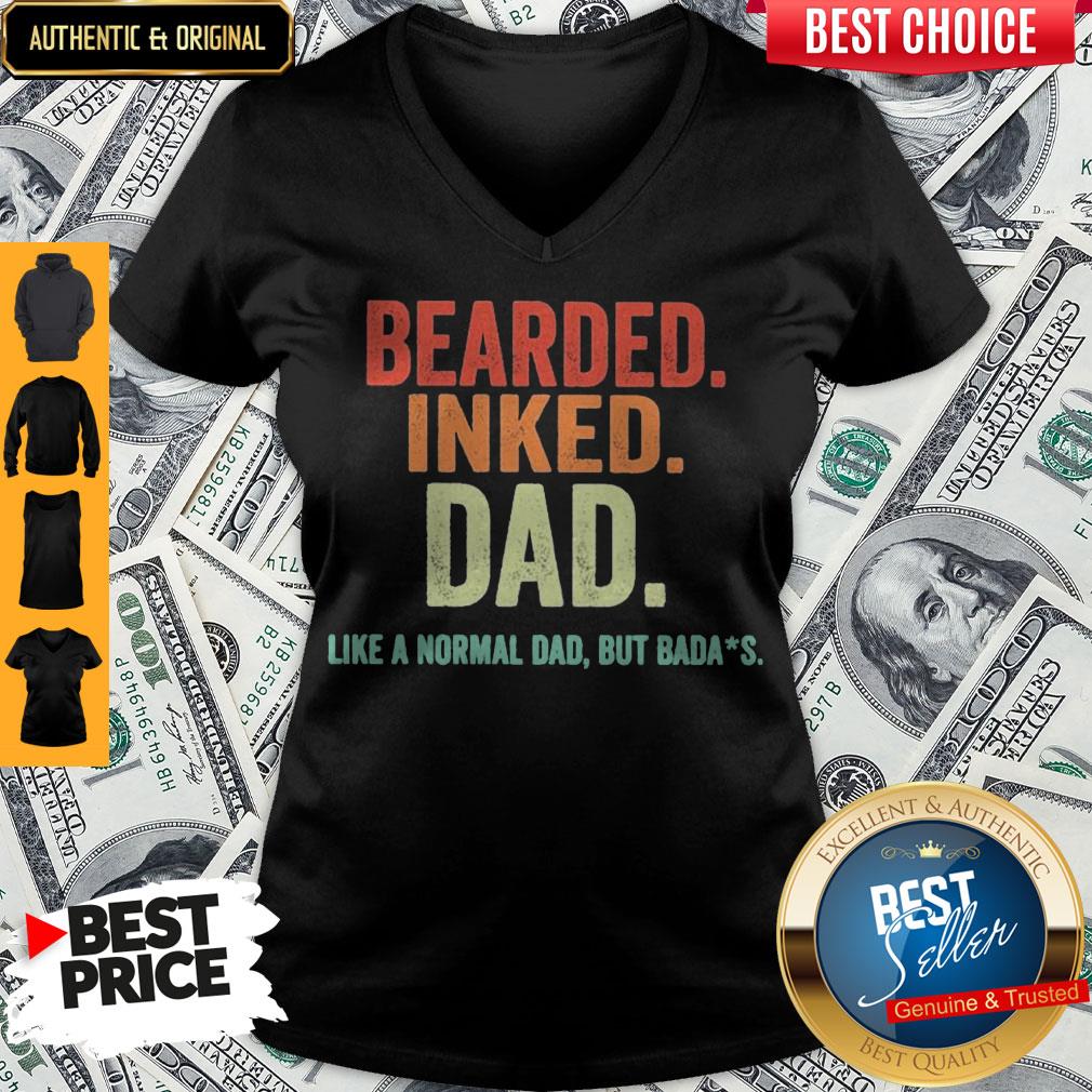 Nice Bearded Inked Dad Like A Normal Dad But Badas Vintage Shirt