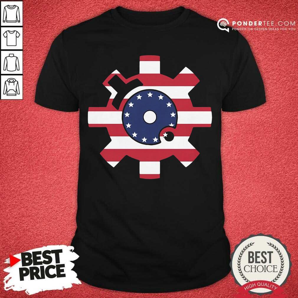 Nice Betsy Ross Flag Bolt Face American Flag Shirt