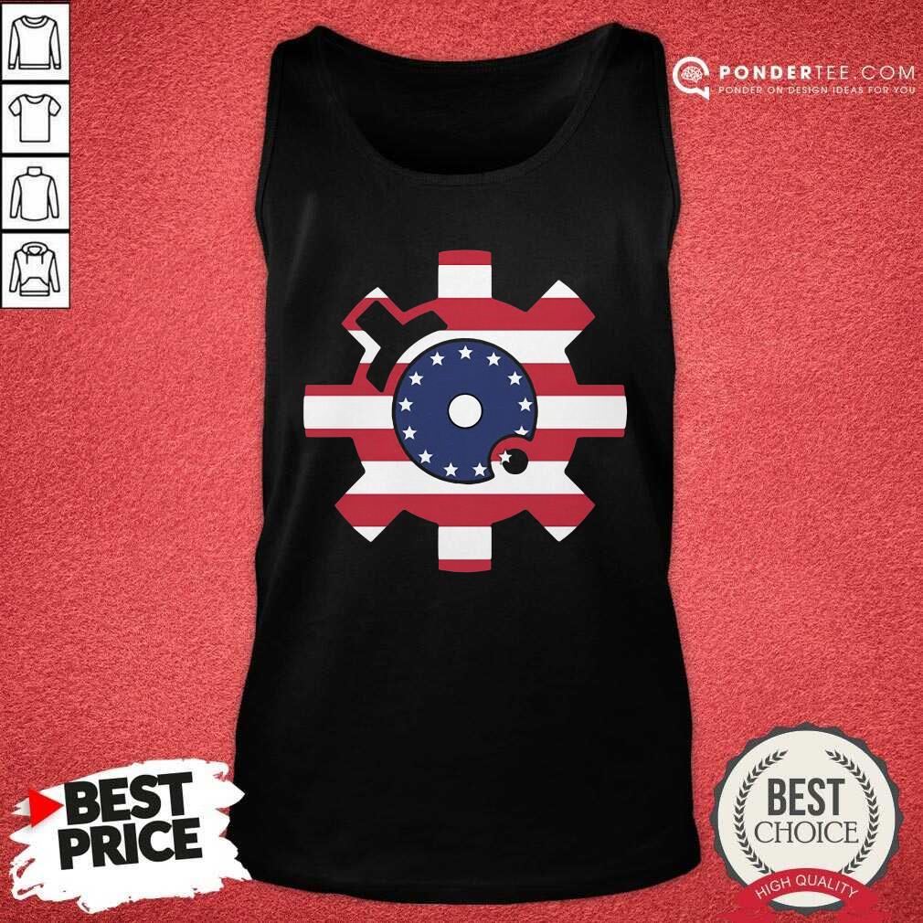 Nice Betsy Ross Flag Bolt Face American Flag Shirt