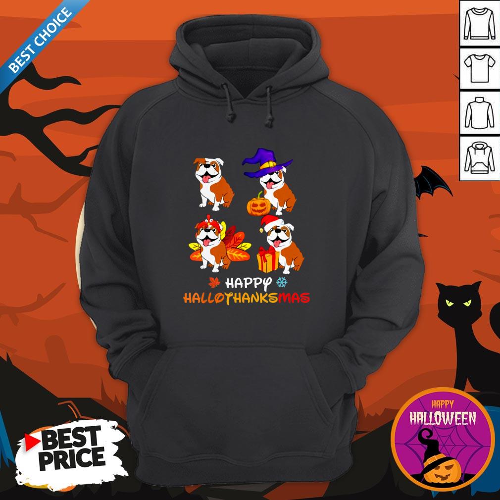 Nice Bulldog Happy Hallothanksmas Shirt