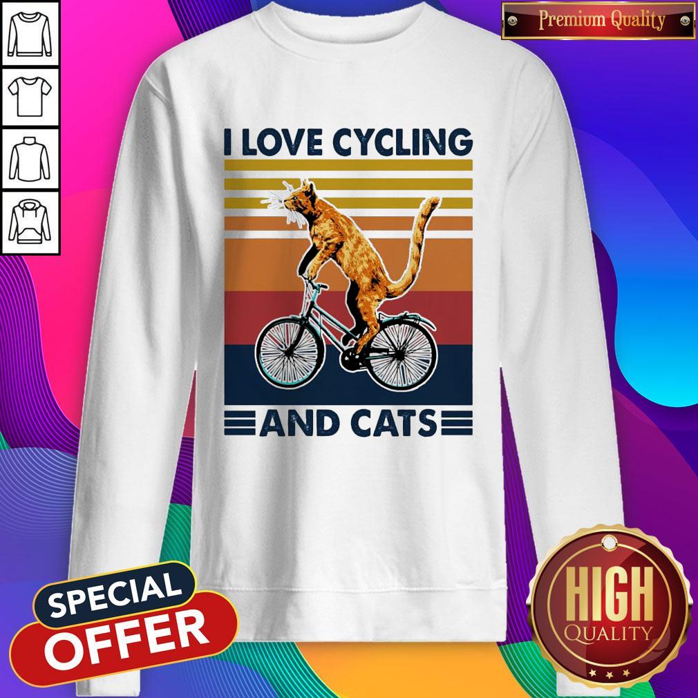 Nice Cat I Love Cycling And Cats Shirt